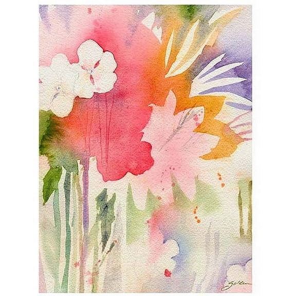 Trademark Fine Art Sheila Golden 'Pink Floral Shadows' Canvas Art 26x32 Inches