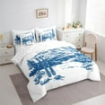 thumbnail image 3 of jejeloiu Winter Landscape 7-Piece Twin Bedding Sets,Skiing Gamer Gmae Bedding Comforter Set,Gblue Ski Snowboard Sheet Sets For Adults,Luxury Bedroom Decor Reversible, 3 of 8