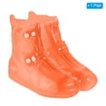 thumbnail image 4 of 25x20cm Silicone Reusable Foldable Overshoes Rain Galoshes Waterproof Shoe Cover, Orange, 4 of 6