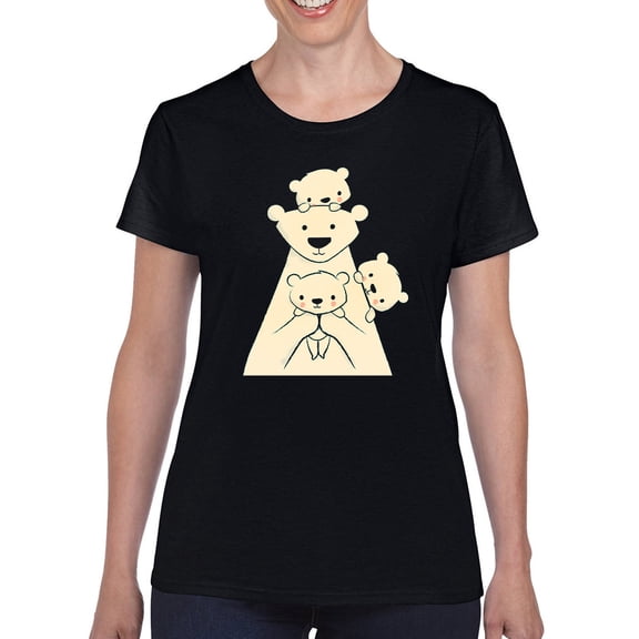 Image Conscious Polar Bear Family T-Shirt Womens -Jay Fleck Designs, Female Regular Fit