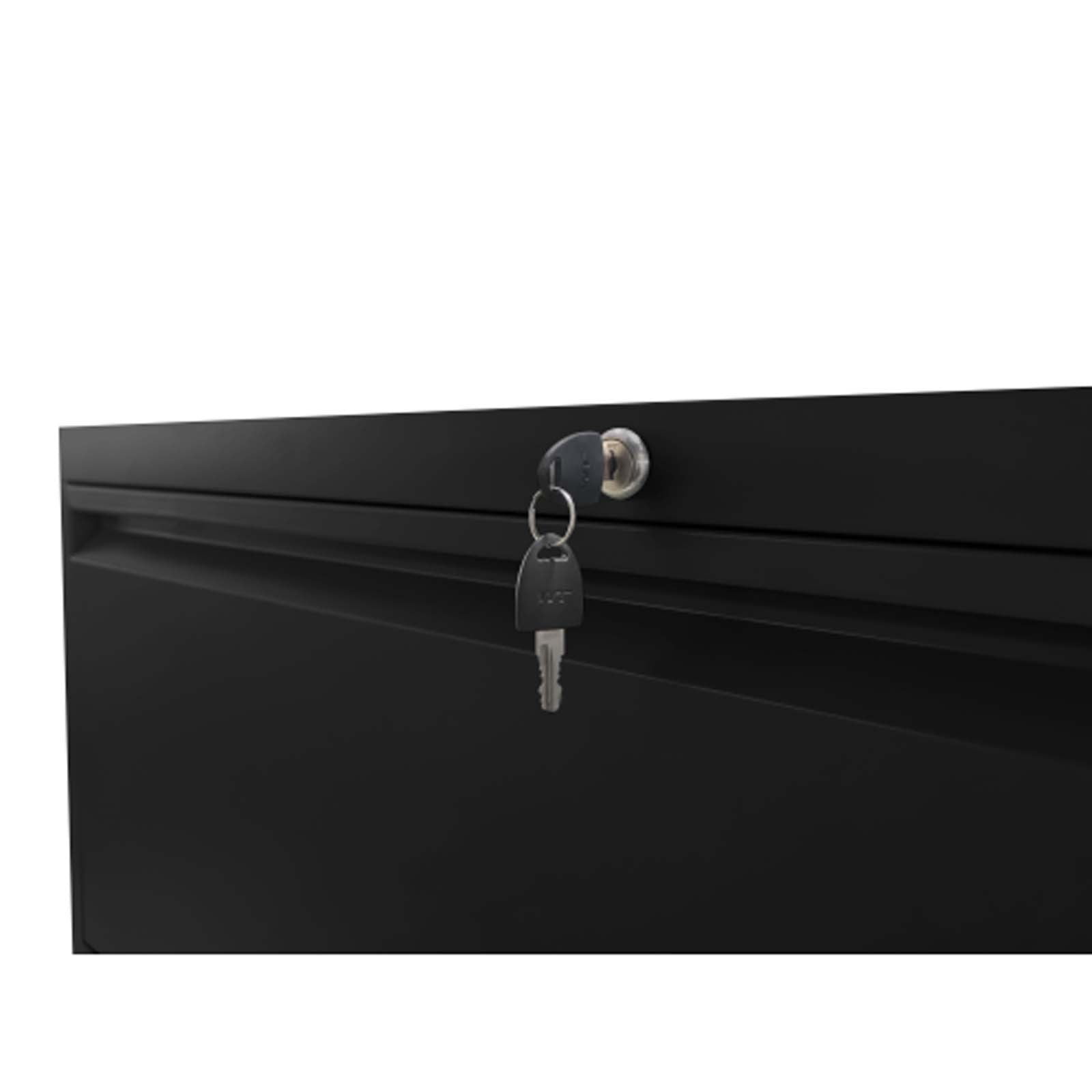 Tall 4 Drawer File Cabinet with Lock - Metal Drawer Cabinet, Office Lateral File Cabinets for Home Office/Study, Wide Storage for Multiple Paper Sizes (Black)