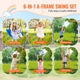 thumbnail image 2 of KFFKFF Outdoor Playset for Children, Multifunctional 6 Features Playset with Dual Swings, Gymnastic Bar, Ascending Ladder, Scramble Net, Robust Metallic Structure Supporting 440lbs, 2 of 9