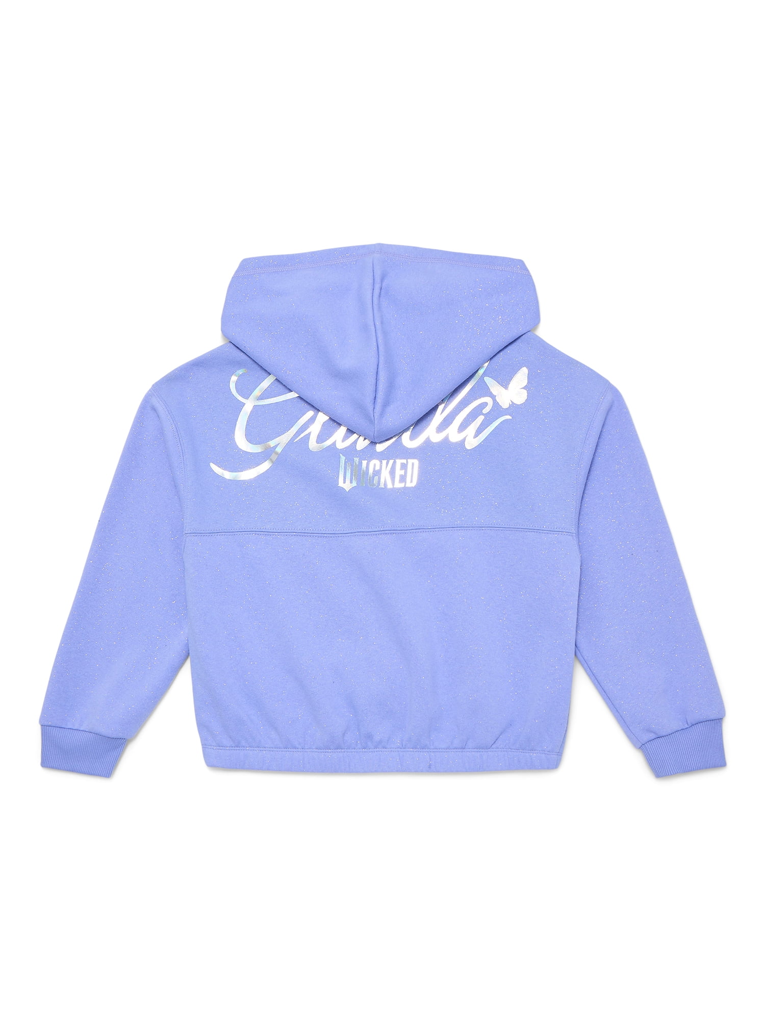 Wicked: For Good Little and Big Girls' Glinda Foil Graphic Fleece Hoodie Sweatshirt, Sizes 4-16