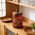 thumbnail image 5 of Vintage Colored Glass Kitchen Storage Counter Jar, Kitchen and Pantry Glass Storage with Airtight Wood Lid & Exquisite Texture, For Cookies, Candy, Coffee Tea Beans, Grains, Food Storage, 23.7oz, 5 of 6