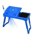 thumbnail image 5 of Laptop Table for Bed, iMountek Folding Laptop Computer Notebook Table Bed Desk Stand with cooling fan, 20.87"(L) x 11.81"(W)x10-15"(H), Blue, 5 of 6