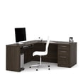 thumbnail image 2 of Bestar Embassy 66" Home Office L-Shaped Desk in Dark Chocolate, 2 of 4