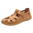 thumbnail image 2 of Hinvhai Women's Closed Toe Leather Sandals,Casual Comfy Orthotic Softsole Ankle Strap Boho Gladiator Beach Shoes Brown 5.5(36), 2 of 5