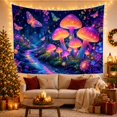 thumbnail image 3 of Glowing Mushrooms Beside a Magic Forest Stream, Mystical Fantasy for Mushroom Lovers, Forest Wall Art, Housewarming Gift, Tapestry Wall Hanging for Bedroom and Dorm, 3 of 7