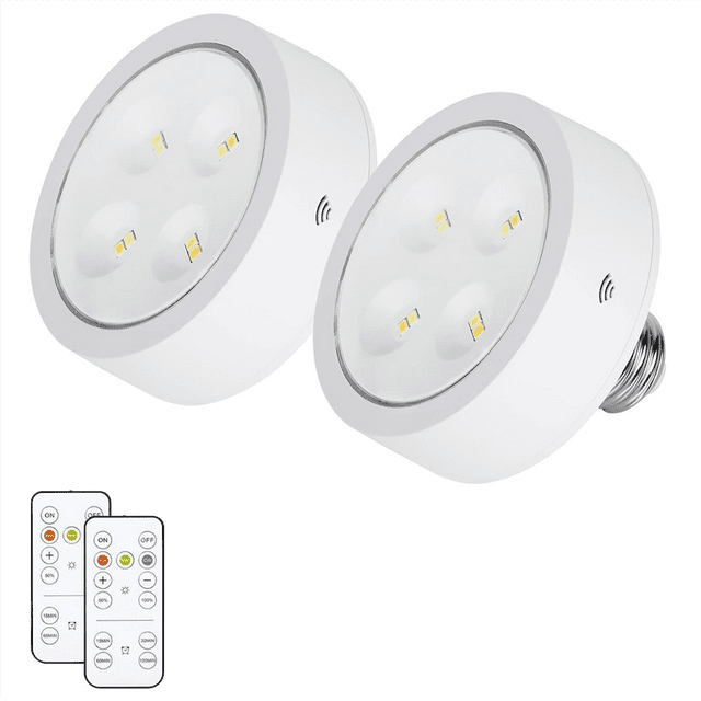Ampoule à Piles pour Lampes, Lumières LED à Visser avec Télécommande, avec Douille E26 pour Applique Murale Lot de 2