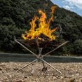 thumbnail image 1 of Foyer de Camping Pliable en Acier Inoxydable Moyen avec Grille de Gril - Foyer Extérieur Léger et Portable pour Feux de Camp, Barbecues et Cuisson - Résistant à la Rouille pour les Sorties de Camping et les Aventures en Plein Air, 1 of 5