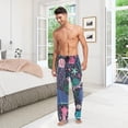 thumbnail image 2 of Men's Pajama Pants with Pockets Sleepwear Lounge Pants Stretch Casual Cute Whales Marine Animals, 2 of 6