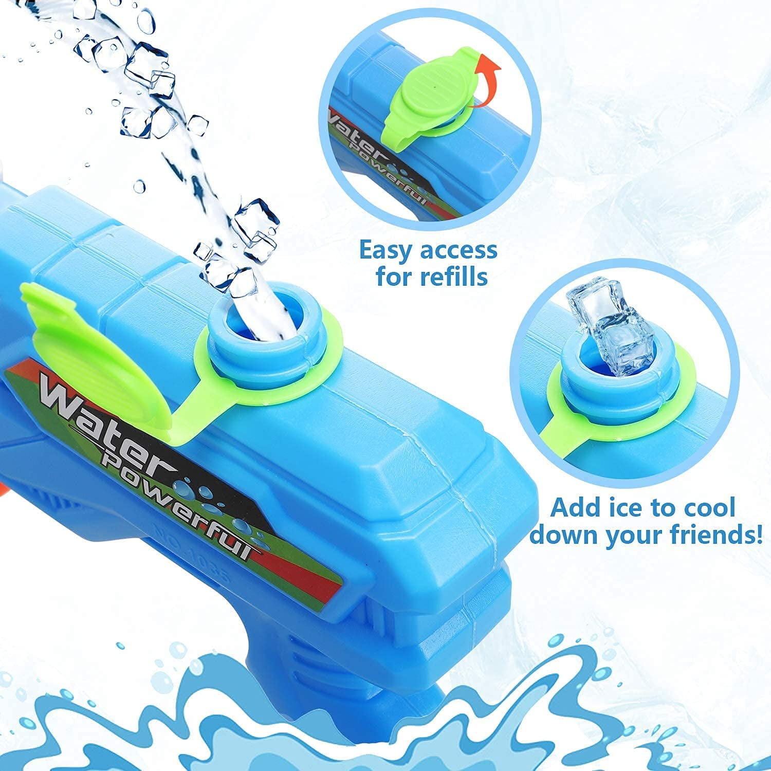 TOY Life Water Guns for Kids - 520cc Squirt Guns, 2 Pack Super Soaker Water Gun, Water Blaster Leakproof Pool Water Guns Squirt Guns for Kids, Toddlers, Adults, Summer Outdoor Toys for Kids
