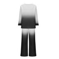 thumbnail image 4 of Aofany Women's 2 Piece Outfits Long Sleeve Top Wide Leg Pants Set Lounge Sets with Pockets, 4 of 4