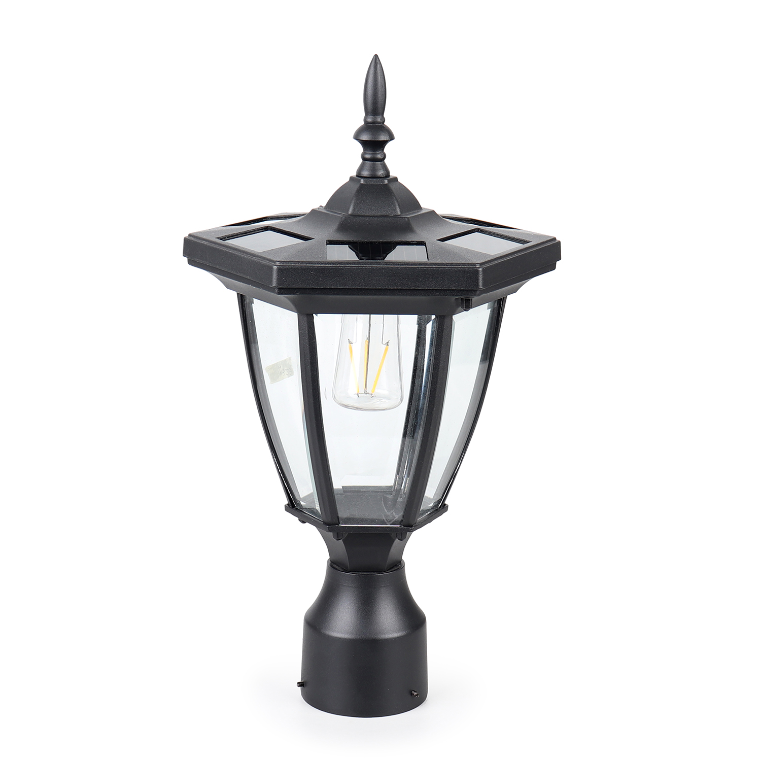 KMC KMC LIGHTING ST6321Q-A Solar Powered Lamp Post Light Outdoor 75 Lumens 3" Fitting Base Aluminum For Yard, Driveway, Gateway Etc.