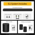 thumbnail image 3 of VIZIO 5.1 Channel Soundbar with Wireless Surrounds & Sub, Dolby Atmos & DTS:X, QuickFit Compatible, 3 of 6