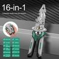 thumbnail image 2 of Hyasfey 16 in 1 Foldable Wire Stripper Multifunctional Wire Crimping Stripping Cutting Tool Portable Stainless Steel Wire Stripper for Electricians DIY Enthusiasts, 2 of 7