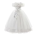 thumbnail image 2 of ITSAME Girls Formal Dress Sequin Embroidery Tiered Ruffle Puffy Tulle Wedding Birthday Pageant Gown White Size 7-8, 2 of 6