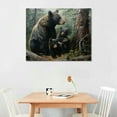 thumbnail image 2 of Autua Bear Cubs Forest Canvas Print Wall Decor for Living Room Bedroom Home Office 20x16in, 2 of 6