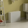 thumbnail image 3 of Wooden White Finish Storage Box with Cover, Small Storage Laundry Hamper, 3 of 6