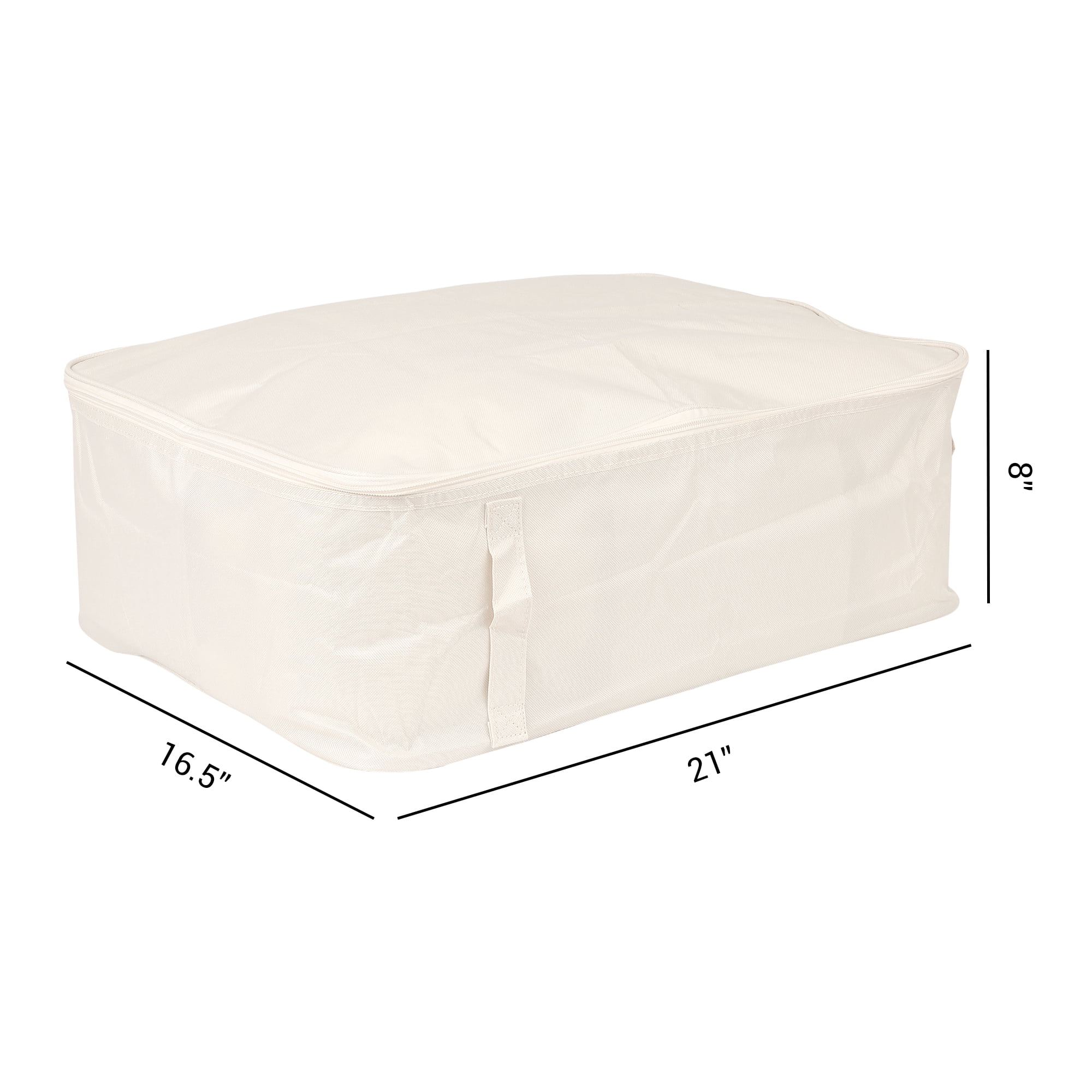 Unique Bargains Clothes Storage Bags for Closet Organizers w Handles Beige 21x16.5x8in