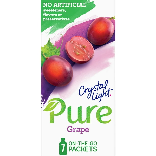 Crystal Light Pure Grape Naturally Flavored Powdered Drink Mix with No