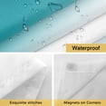 thumbnail image 4 of Ombre Turquoise No Hook Shower Curtain with Snap in Liner, Gradient White Abstract Minimalist Stripe Double-Layer Waterproof Fabric Shower Curtains for Bathroom Hotel Bathtub, Mesh Top 54"x78", 4 of 9