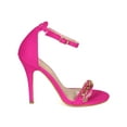 thumbnail image 2 of Glaze CD85 Women Leatherette Open Toe Single Band Chain Stiletto Sandal, 2 of 5