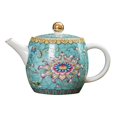 thumbnail image 2 of Retro Ceramic Tea Kettle Handheld Teapot Enamel Design for Loose Leaf Tea Home Office Decoration Tea Making Tool, 2 of 5
