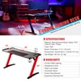 thumbnail image 2 of Bestco 55" Gaming Table Z Shaped Gaming Desk w LED Lights & Large Mouse Pad, Red, 2 of 11