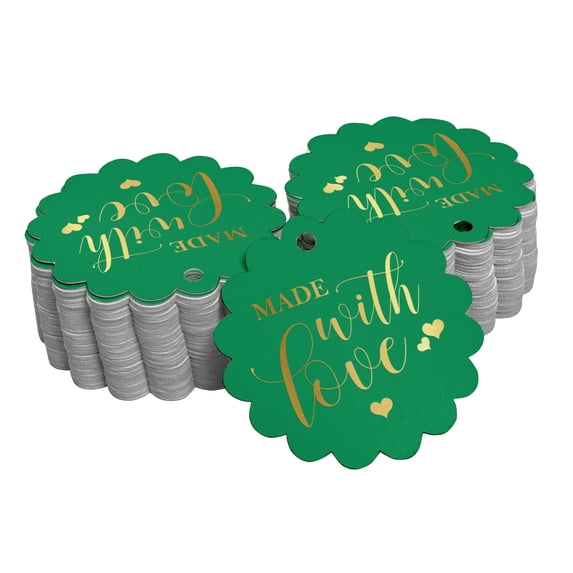 Inkdotpot Pack Of 50 Made With Love Wedding Favor Paper Tags Craft Real Gold Foil Hang Tags