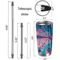 thumbnail image 4 of 20oz Red Blue Sky Palm Leaves Tumbler-Stainless Steel Travel Mug With Lid & Straw ( Red Blue Sky Palm Leaves Tumbler ), 4 of 6