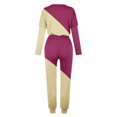 thumbnail image 5 of CHOK Womens Sport Set Long Sleeve Patchwork Color with Loose Cozy Petite Sweatpant Trendy Fall Winter Suits (X-Large  Pink), 5 of 5