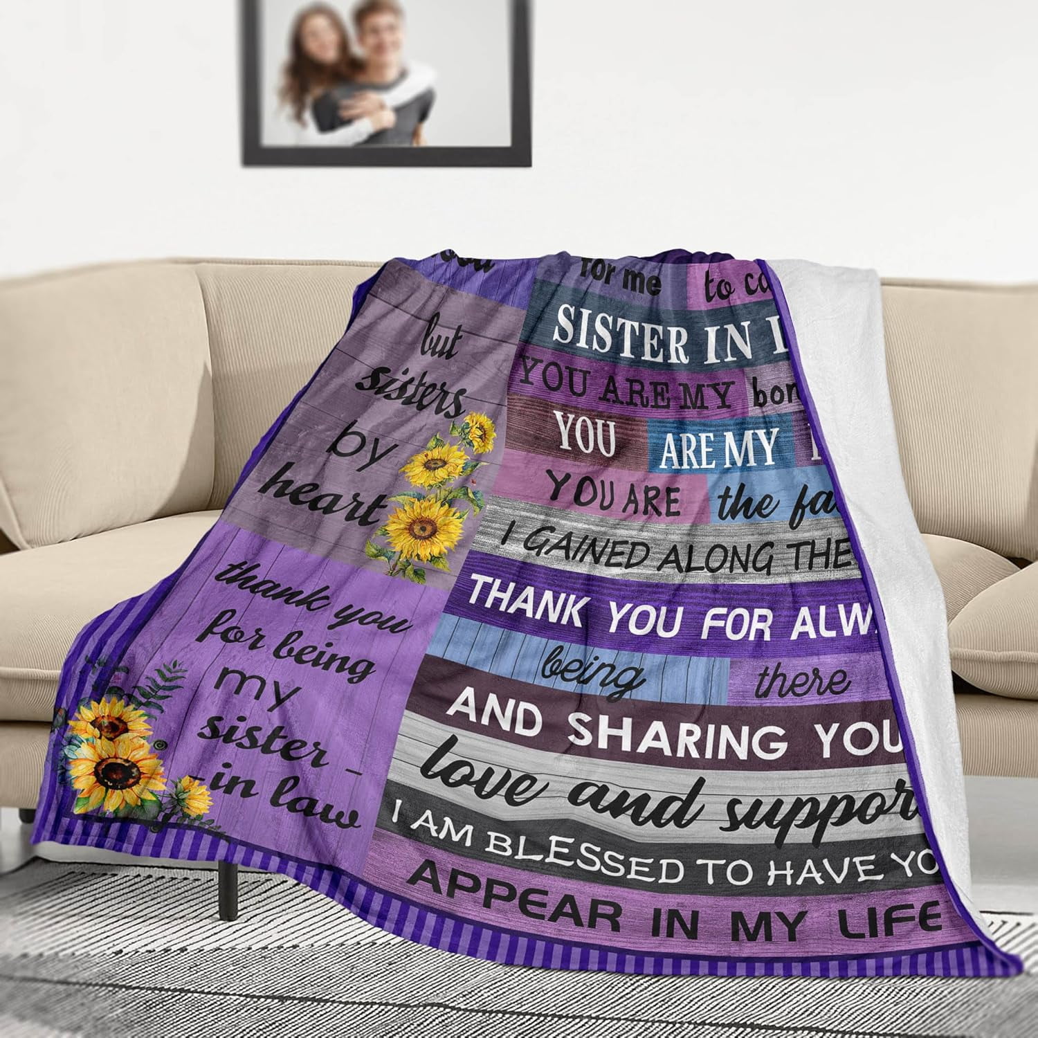 Christmas Sister in Law Gifts Throw Blanket 60inx50in - Sister in Law Gifts for Women - Gifts for Sister in Law - Birthday Gifts for Sister in Law - Sister in Law Wedding Gift