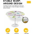 thumbnail image 2 of Round Table Cover 36"-44", Waterproof Reusable Table Cloth Round Fitted Vinyl Tablecloth with Elastic Edged for Outdoor Party,Easter Colorful Bunny White Table Cover, 2 of 4