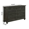 thumbnail image 2 of Benjara Planked Rough Hewn Saw Texture 9 Drawer Dresser with Metal Handle, Gray, 2 of 5