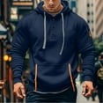 thumbnail image 2 of Hoodies for Men Quater Zip Up Pullover Sweatshirt Casual Workout Mens Hoodies with Pockets, Navy, Size XXXL, 2 of 6