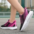 thumbnail image 3 of Cathalem Sneaker Wedges Shoes for Women Fashion Mesh Comfortable Shoes Up Lace Work Women's Max Cushioning Wide Sneaker Hot Pink 8.5, 3 of 5