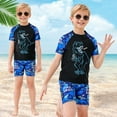 thumbnail image 2 of Gerichy Boys Swim Set, 2T 3T 4T 5T Swimsuit Boys Children's Split Swimsuit Long Sleeve Sunscreen Boys' Swimsuit Set Cartoon Hot Spring Beach Primary Middle And Large Children's Student Swimsuit, 2 of 7