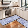thumbnail image 3 of Kitchen Rugs Sets Of 2,Blue Ethnic Geometric Pattern Anti Fatigue Kitchen Mat Rugs Non Slip Washable,Decorative Kitchen Floor Mats for Kitchen,Sink,Laundry,17"x47"+17"x47", 3 of 5