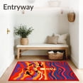 thumbnail image 3 of ODIKA 6'x9' Machine Washable Non-Slip Area Rug, Serene Sunset Ocean Waves with Leaping Dolphins Latch Hook High Traffic Rug, Red, 635059, 3 of 7