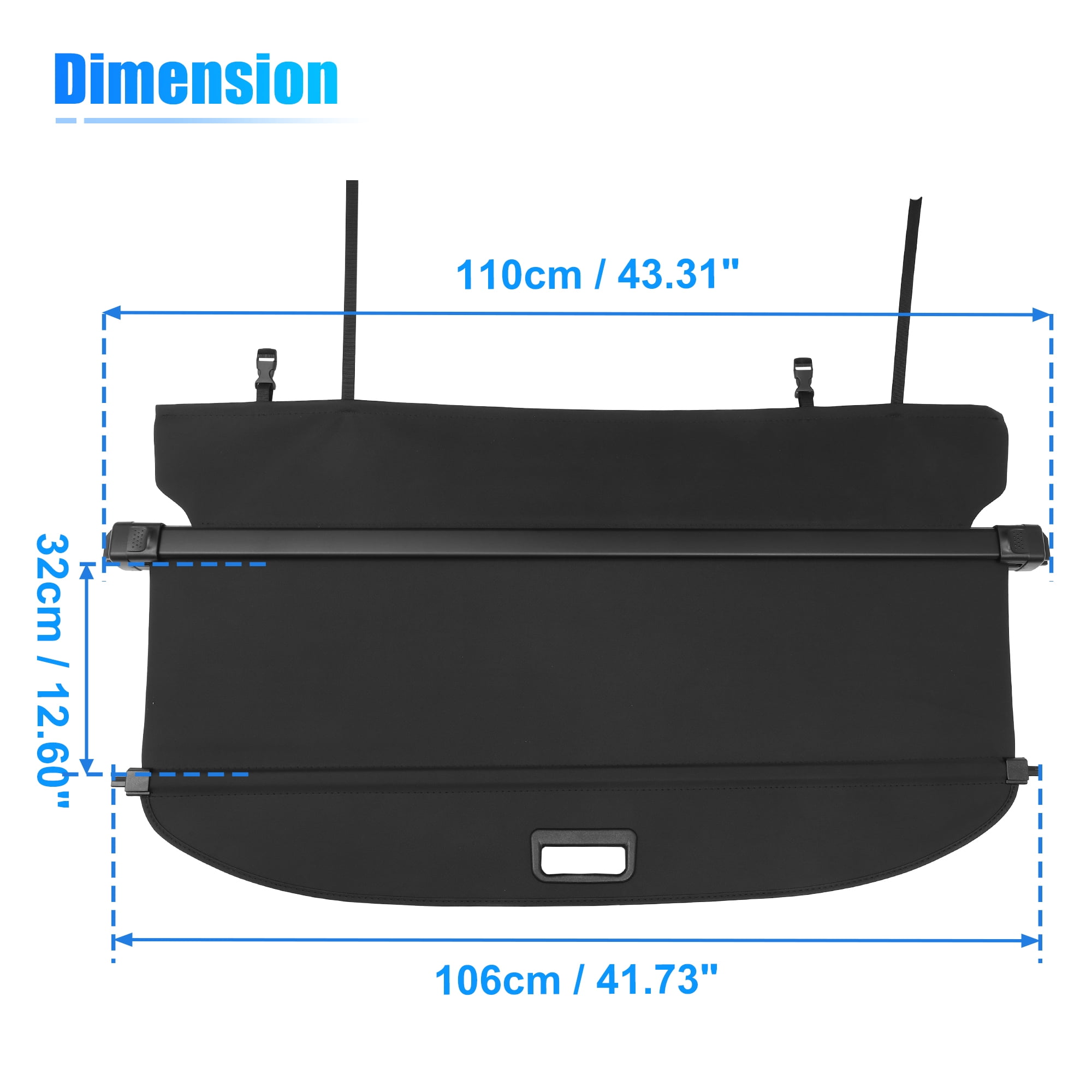 Unique Bargains Retractable Cargo Cover Rear Trunk Cover for Honda HRV 2015-2022 Black