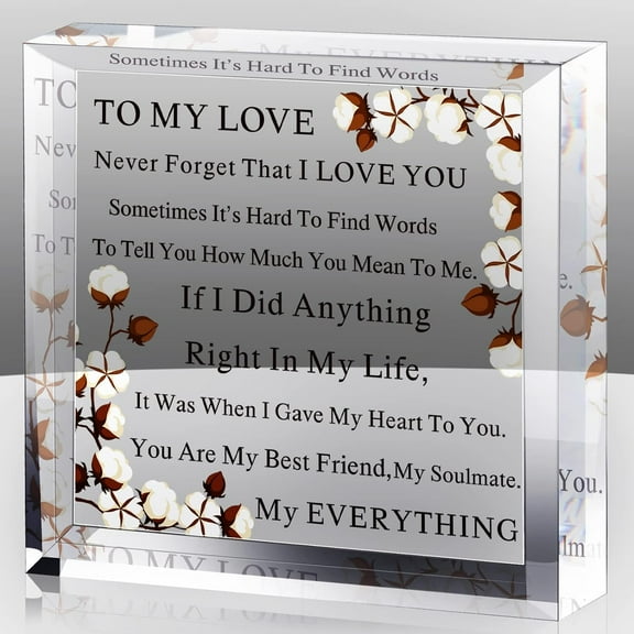 to My Love Acrylic Gift for Her Romantic Boyfriend Gifts Girlfriend Love Ideas Anniversary Valentines Birthday Girlfriend Gift for Him Husband Wife Women Men (Cotton)