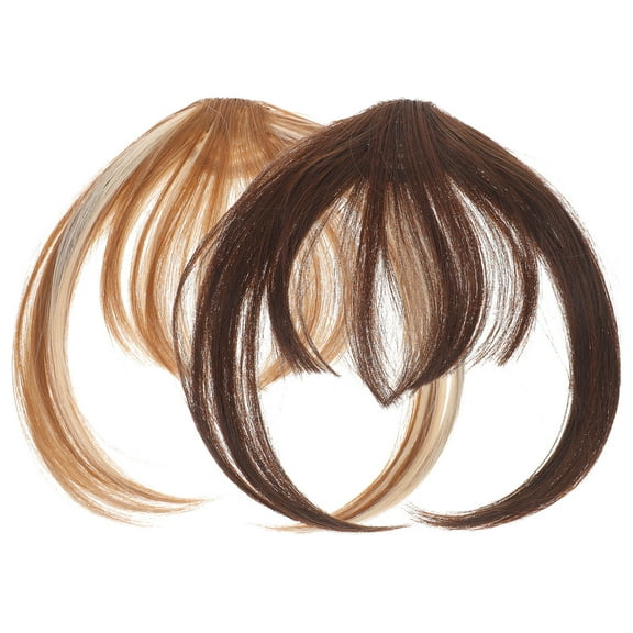 Hemoton 2pcs Fake Bangs Hair Extensions Women Hairpieces Clip On Bangs Fringe with Temples