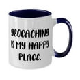thumbnail image 2 of Inappropriate Geocaching Two Tone 11oz Mug, Geocaching is My Happy Place, Sarcasm Gifts for Friends, Holiday Gifts, 2 of 2