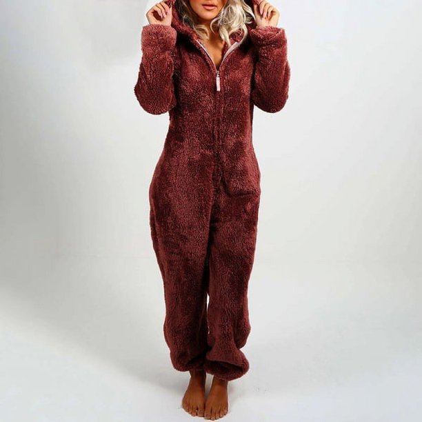 Pijama con capucha para el hogar, mono Mao Mao acolchado de terciopelo para mujer, estilo europeo y americano, para otoño e invierno
