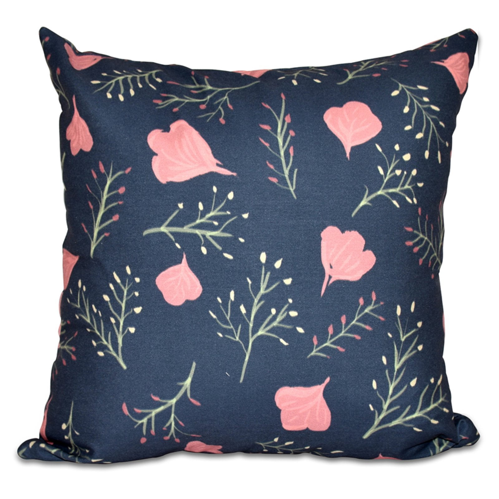 Simply Daisy 16" x 16" Spring Blooms Floral Print Pillow, Navy