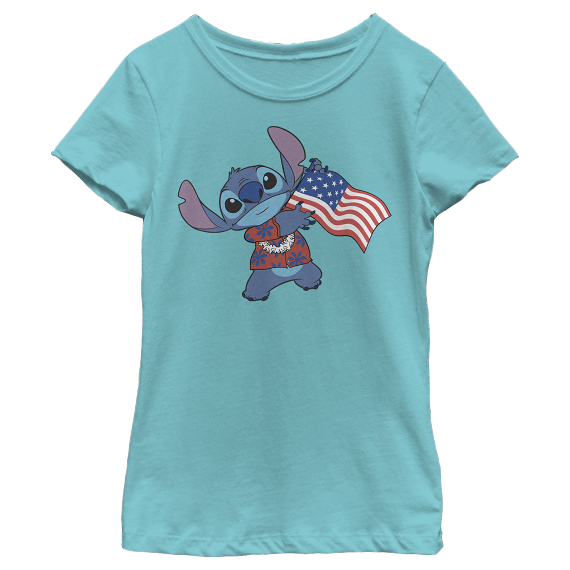 Maglietta Donna Lilo & Stitch, Cotone Blu, Scollo A U, Manica Corta, Taglia M, Ufficiale