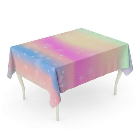 KDAGR Unicorn Rainbow Mesh Mystical Universe in Princess Colors Fantasy Tablecloth Table Desk Cover Home Party Decor 60x104 inch