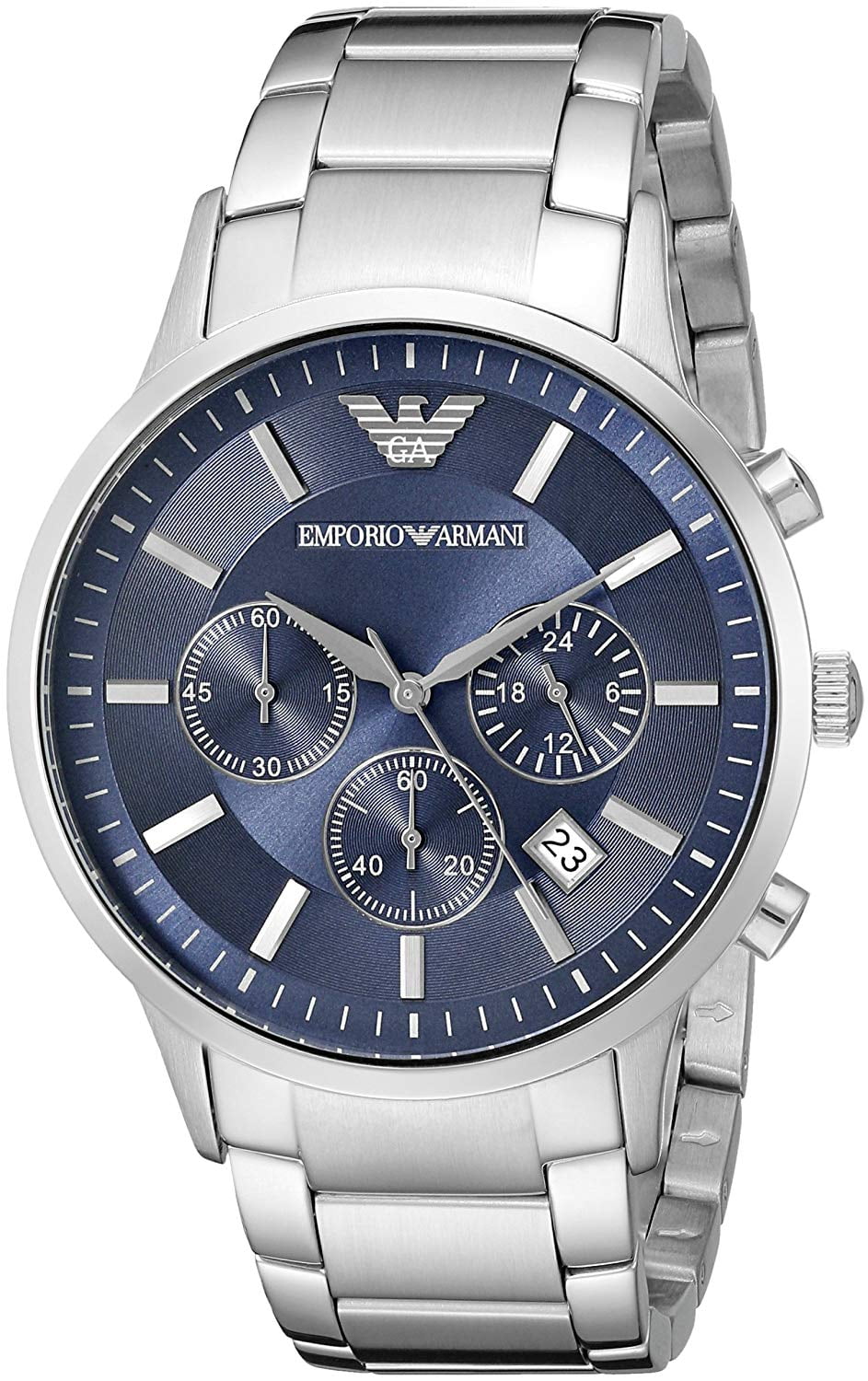 Emporio Armani Men's 'Classic' AR2448 Chronograph Silver Stainless Steel Watch