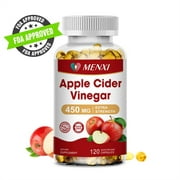 Menxi Apple Cider Vinegar Capsules 450mg - 120 Slimming Pills - Supports Healthy Diet, Digestion, Cleanser - Best Supplement for Women & Men
